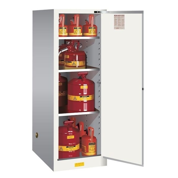 Justrite Flammable Liquid Safety Cabinet, 54 gal, 3 Shelves, Galvanized Steel, 23-1/4 in W x 65" H x 34 in D 895425 - main